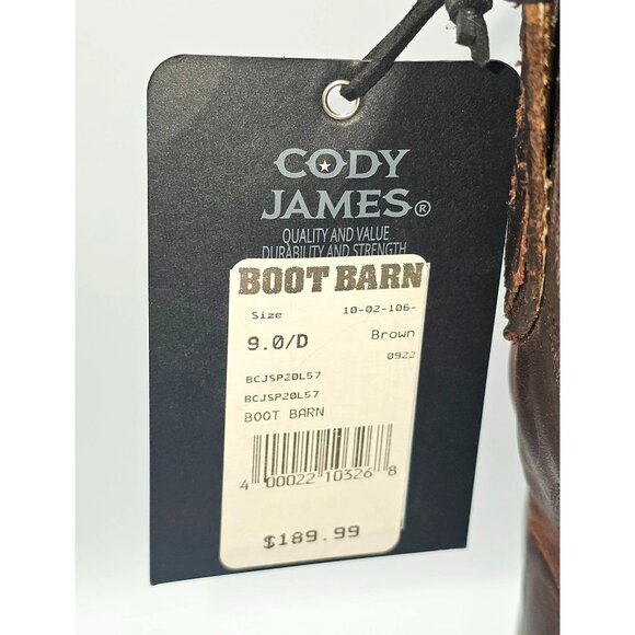 NWT Cody James Men's Brown Leather Whitehall Western Boots  Snip Toe Sz 9 D 2413 - Picture 5 of 16